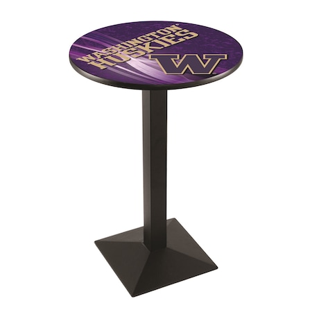 Holland Bar Stool Co 42" Blk Wrinkle Washington Pub Table, 36" dia. Top L217B4236WashUn-D2